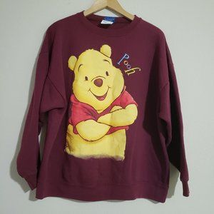 Vintage Disney Pooh Maroon  Sweatshirt Size L/XL